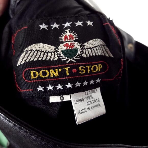 Vintage 80s Don't Stop Leather High Waist Straight Pencil Skirt Black Size 8 - Picture 6 of 6